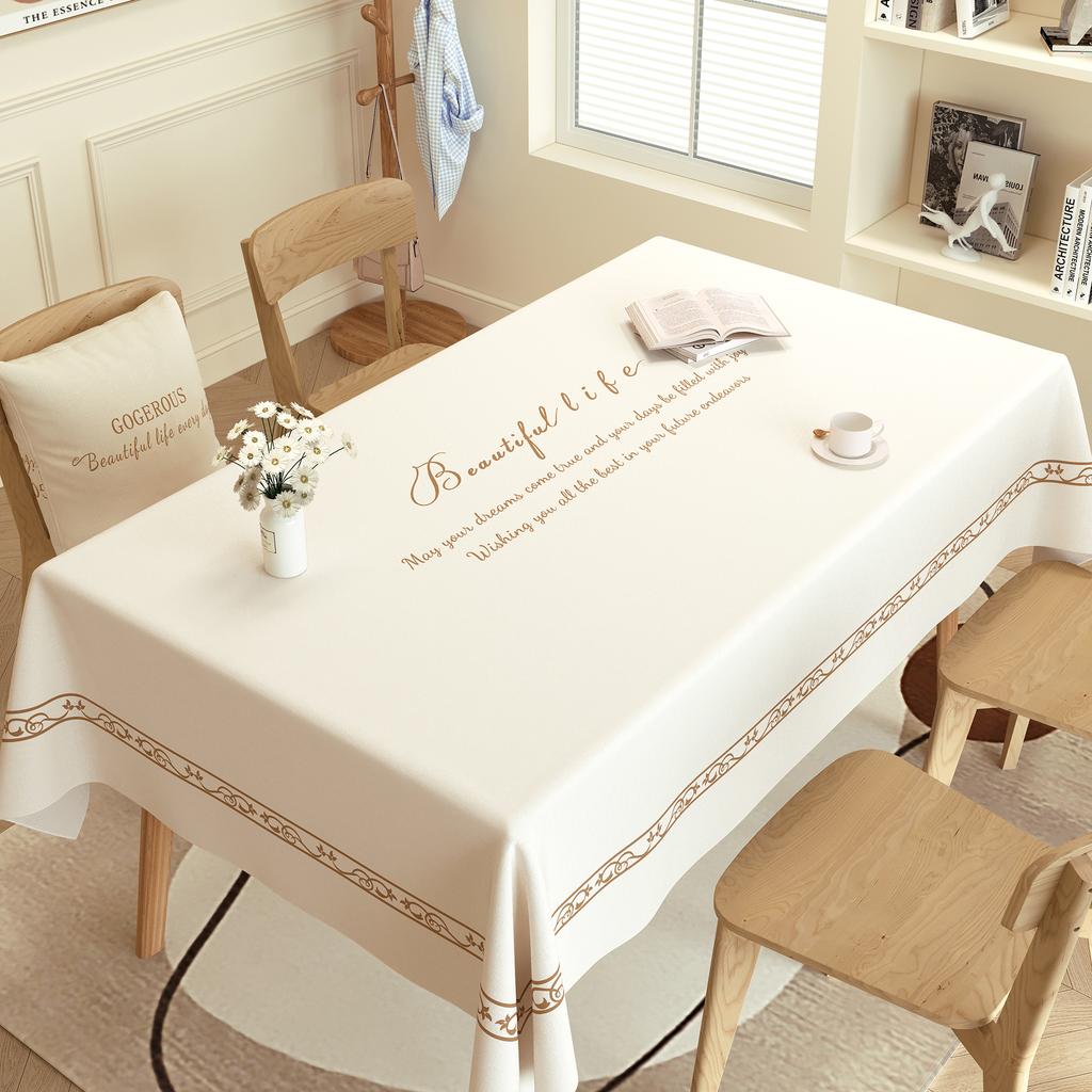 1pcs Rectangular Tablecloth Waterproof Oil Proof No-rinse Dining Table Cover Anti Scalding Heat-insulating Tea Table Cloth Living Room Decoration