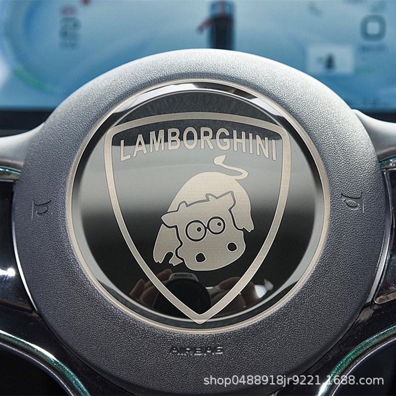 HBZBP1 Car Steering Wheel Metal Protective Cover for BYD Atto 3 Yuan Plus Seagull Dolphin Seal Stainless Modified Sticker Fashion New