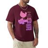 Woodstock - Camicia Acquario Rosa T-shirt a Maniche Corte Moda Maglietta di Cotone T-shirt Top