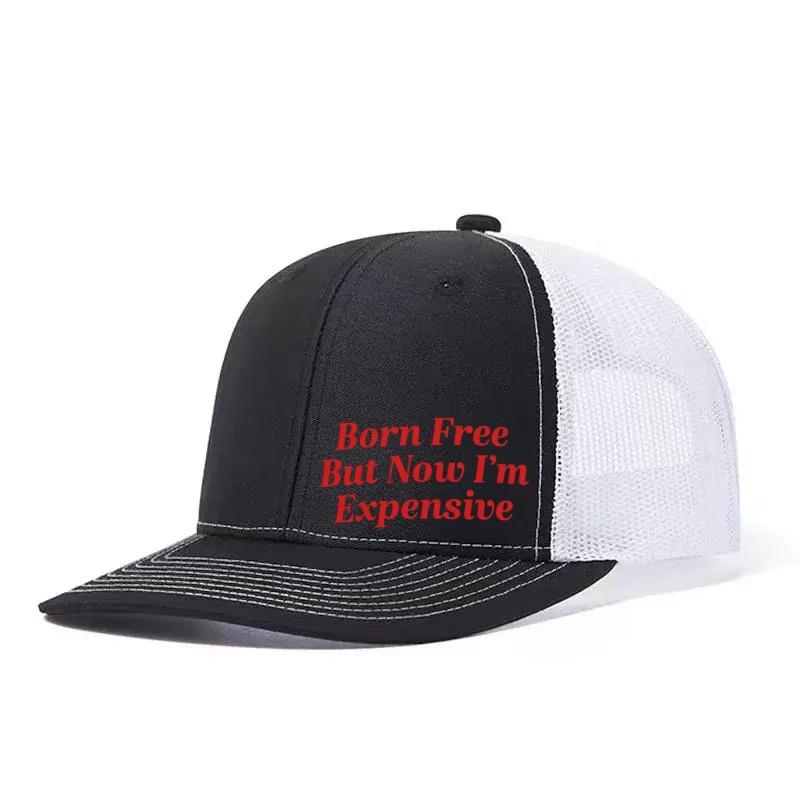 Born Free Expensive Printed Adjustable Baseball Cap Snapback Dad Hat Breathable Trucker Mesh Hat Golf Fishing Outdoor Sun Cap