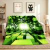 Green Tunnel Flannel Blanket Throw Blanket Soft Warm Sofa Bed Camping home Decor Unique Christmas Gift C926143
