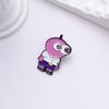 Pink Cartoon Stylish Character Brooch Featuring Big Eyes Fashionable Metal Accessory Pin