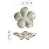 Vintage Ceramic Craft Dish Japanese Flower Shaped Dish Creative Dipping Sauce Dishes Handmade Multicolor Decor Display Tray