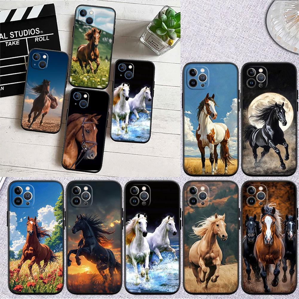LO43 Fine Horse Soft Shell Phone Case for OPPO A3 Pro A72 A74 A76 A77 A77S A78 A79 A94 A95 A18 A40M A58