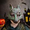 Liščí maska pro dospělé Vlčí zvířecí maska na půl obličeje Halloweenská párty Cosplay Maškarní kostýmový doplněk