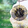Yellow Sakura Fox Wind Spinner Outdoor Garden Decor 2D Kinetic Art Hanging Rotating Wind Chime with 360 Degree Hook for Patio Yard Holiday