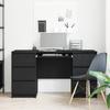 Desk with Storage Black Oak Effect 140 X 50 X 76 Cm