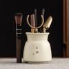 Ru kiln tea ceremony six gentlemen black sandalwood solid wood tea clip teaspoon tea needle brush tea set accessories complete set of