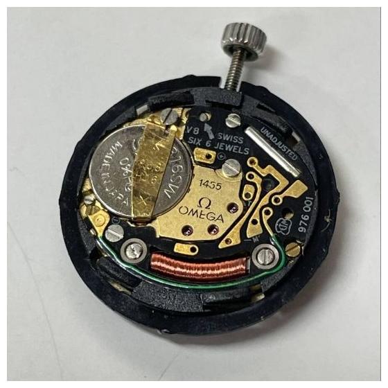 Used Omega Omega quartz movement Cal.1455 Crown winding core windshield included