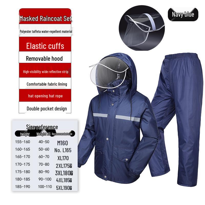 Men's Full-Body Electric Vehicle Raincoat Set - Waterproof, Split-Type Riding Gear