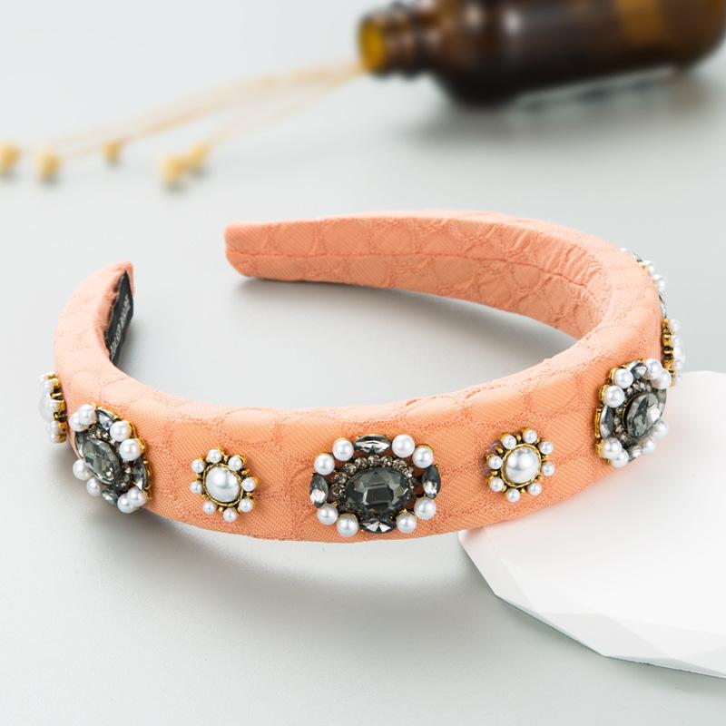 Damen Haarband Feeling Vintage Glas Kristall Perle Breite Kante Haarnadel Shampoo Kopfbedeckung