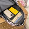 Large Capacity Plaid Backpack Women's Star Printed Student School Bag with Coin Purse