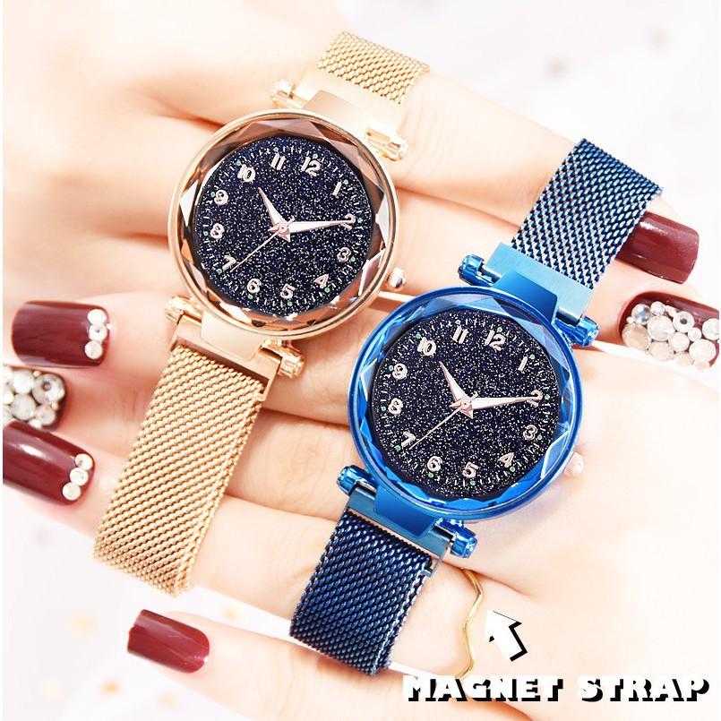 Digital Pointer Starry Sky Watch Creative Luminous Magnet Stone Milan Quartz Ladies Watch