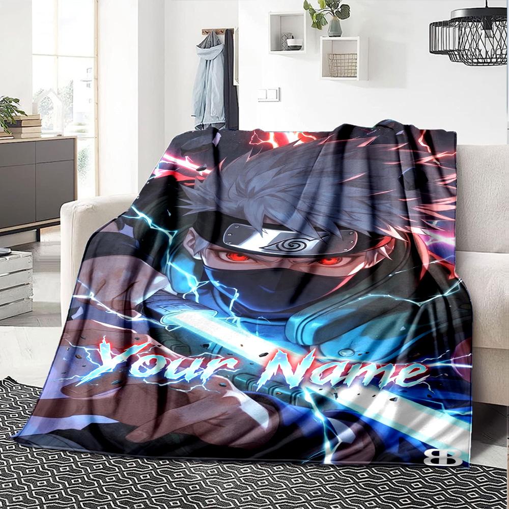 Naruto Character Personalized Name Blanket Multi-purpose Personalized Blanket Durable Comfort Throw For Living Room Office Office Chair Seaside