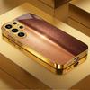 Gloss Gold Bumper Rose Gold phone case glass s25 ultra case s26 ultra case for Samsung Galaxy S26 S25 S24 S23 S22 FE Ultra Plus