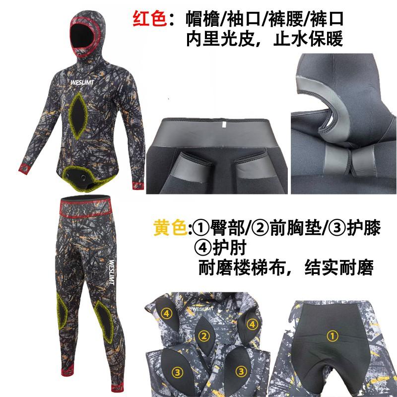 Herren 3mm 5mm Neopren Neoprenanzug Set Mit Kapuze Separater Anzug Freitauchen Surfen Schnorcheln Angeln Warmwasser Sportarten