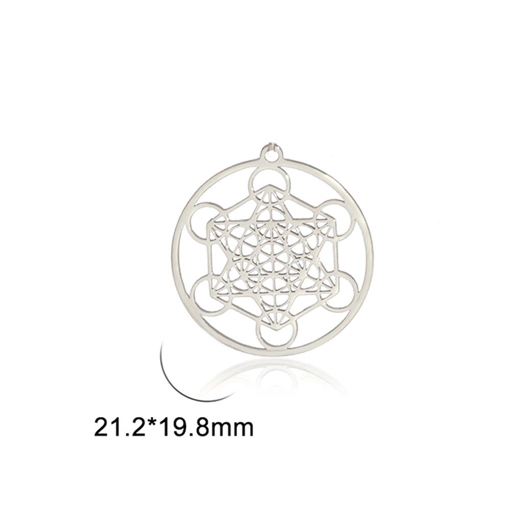 

LIKGREAT Archangel Metatron Cube Pendant for Necklace Jewelry Making Stainless Steel Charm DIY Amulet Kabbalistic Tree of Life