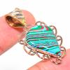 Natural Rainbow Calsilica Two Tone 925 Solid Sterling Silver Pendant 1.50'' T5r71