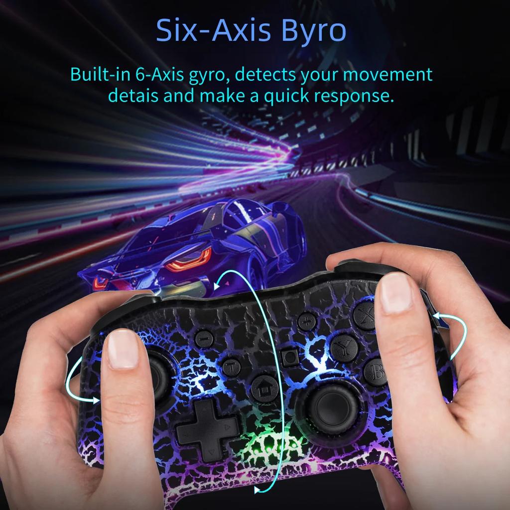 RGB Wireless Gamepad CRACK PROCESS for Nintendo Switch TV Box PS3 Joystick Controller Six Axis Gyroscope Dual Vibration