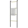 Towel Rail, Freestanding, 4 Bars, 49x5.5x167.5cm, Black/Natural Wood