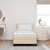 Boxspring bed with LED light strips Cream 90 x 190 cm Fabric