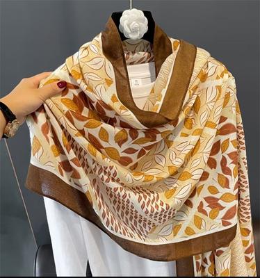 New Autumn Winter Women Long Scarf Linen Printing Warm Y2K Big Shawl For Female Europe America Popular Turba Neckerchief Hijab