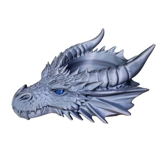 Drakhuvud Nyckelfat 3D-printat Draknyckelfat Fantasy Förvaringsfat Entré Skrivbordsorganisatör för Nycklar Mynt Smycken