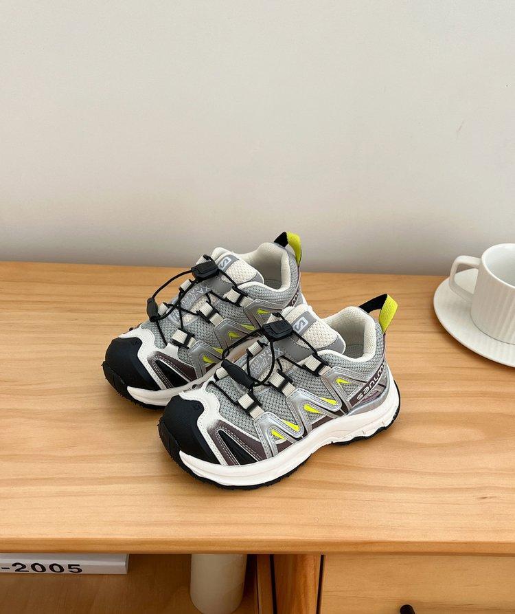 

Girls sneakers 2025 new children s lightweight dad shoes mesh breathable boys casual running shoes Korean version tide 36 yards inner length 22.6 cm сірий колір