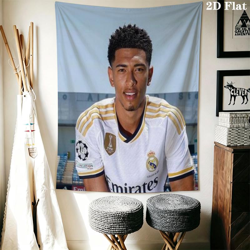 Jude Bellingham Wall Tapestry Aesthetic Wall Hanging Printed Fabric Blanket Decorative Tapestries for Bedroom Living Room Home Decor