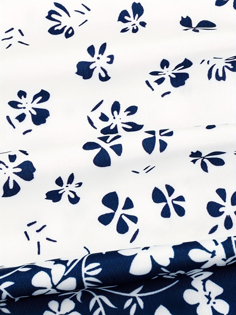 Bedrucktes Design Frühjahrs- und Herbstmodelle Lässiger Stil Blau-Weißes Blumenmuster Damen Freizeitjacke