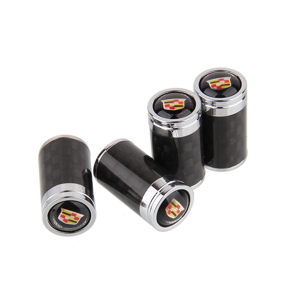4pcs Car Tyre Valve Stem Caps Wheel Dust Cap for Cadillac CT5 CT6 XT5 ATS CTS DTS STS XTS SLS Tiburon Escalade Tire Accessories