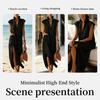 Abbigliamento Donna Estate Stile Europeo Abito Lungo Cotone Senza Maniche Monocolore Vestibilità Larga Scollo a V Casual