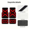 4pcs Black And Red Cross Dynamic Style Car Floor Mats, Trendy Cool Mecha Look, Wear-Resistant And Non-Slip Universal Floor Mats.