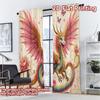 2D FLAT PRINTING 2pcs Curtains (Without Rod) Dragon with Butterflies Creative Modern Curtains Durable 100% Polyester Fabric
