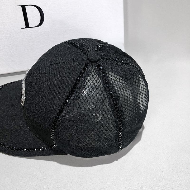 Mesh cap children ins tide summer diamond-encrusted letter D cap versatile sunshade baseball cap mesh cap