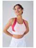 Women's Shockproof Colorblock Sports Bra with Front Zipper - High-Intensity Running & Anti-Sagging Yoga Vest