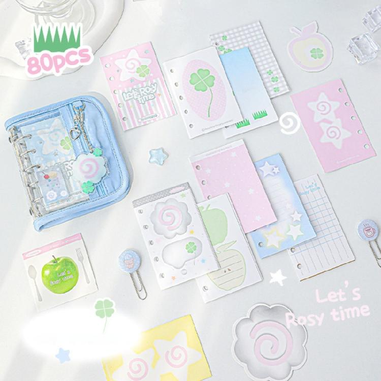 PVC 5 Rings Binder Notebook with Refill Paper 5 Hole Binder Journal Planner PVC 5 Rings Binder with Card Pocket