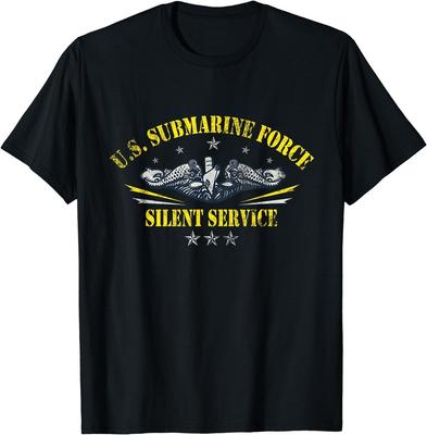 NEW LIMITED Navy U.S Submarine Force Silent Service Patriotic Veteran T-Shirt Tops Tee