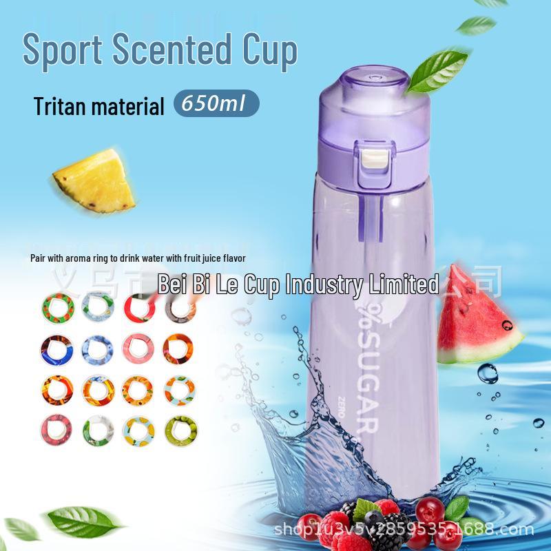 High-Capacity Flavored Tritan Water Bottle Set with Aroma Ring - Heat Resistant and In Stock