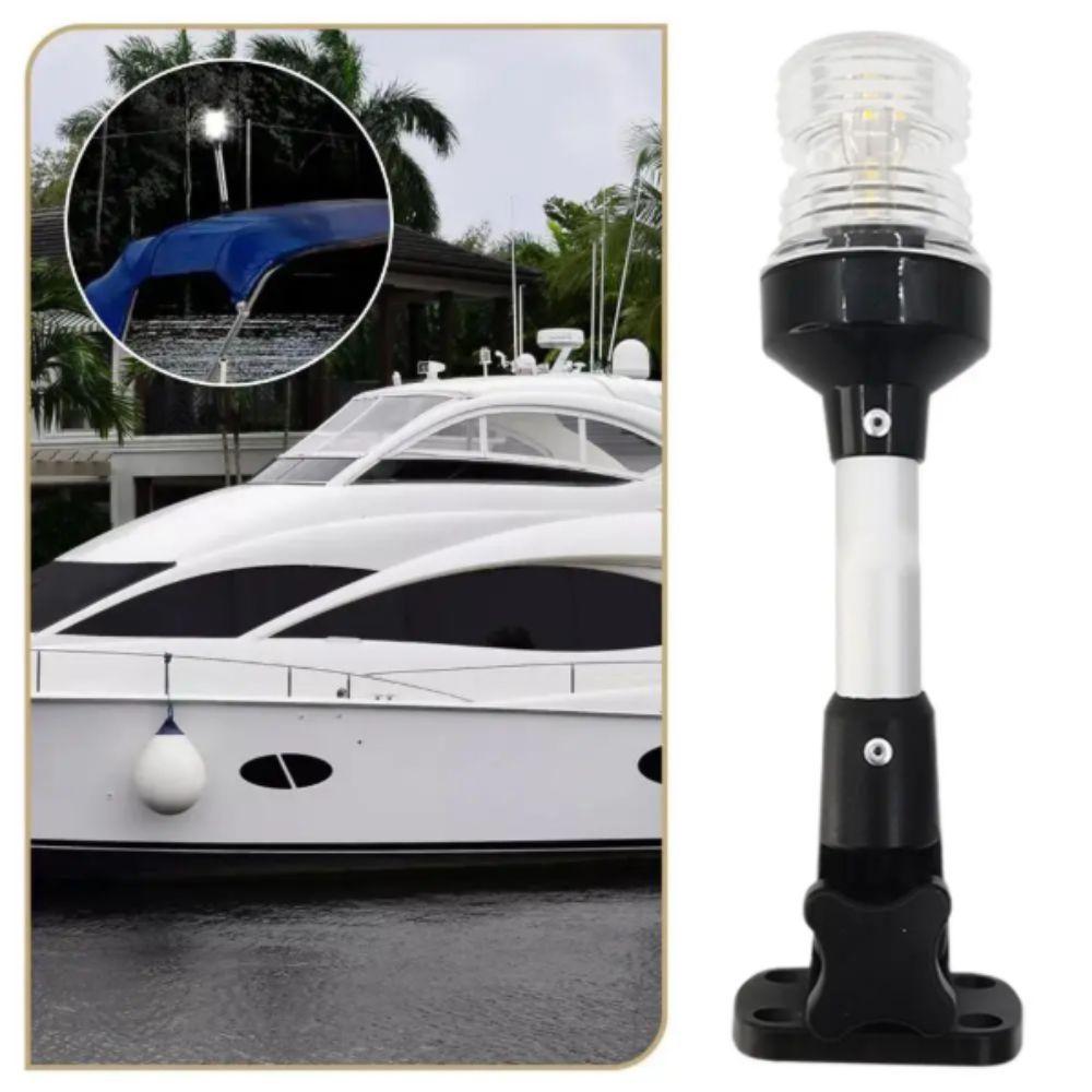 Aluminum Alloy Rod LED Anchor Light Fold Down Design Easy Installation Marine Navigation Light White Light Sturdy Construction