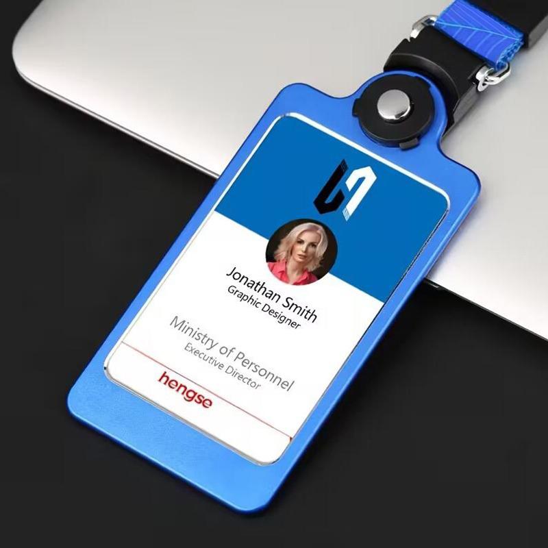 1PC ID Card Holder Luggage Tags Card Holder Travel Identification Name Tags Business ID Badge Card Holder With Lanyard