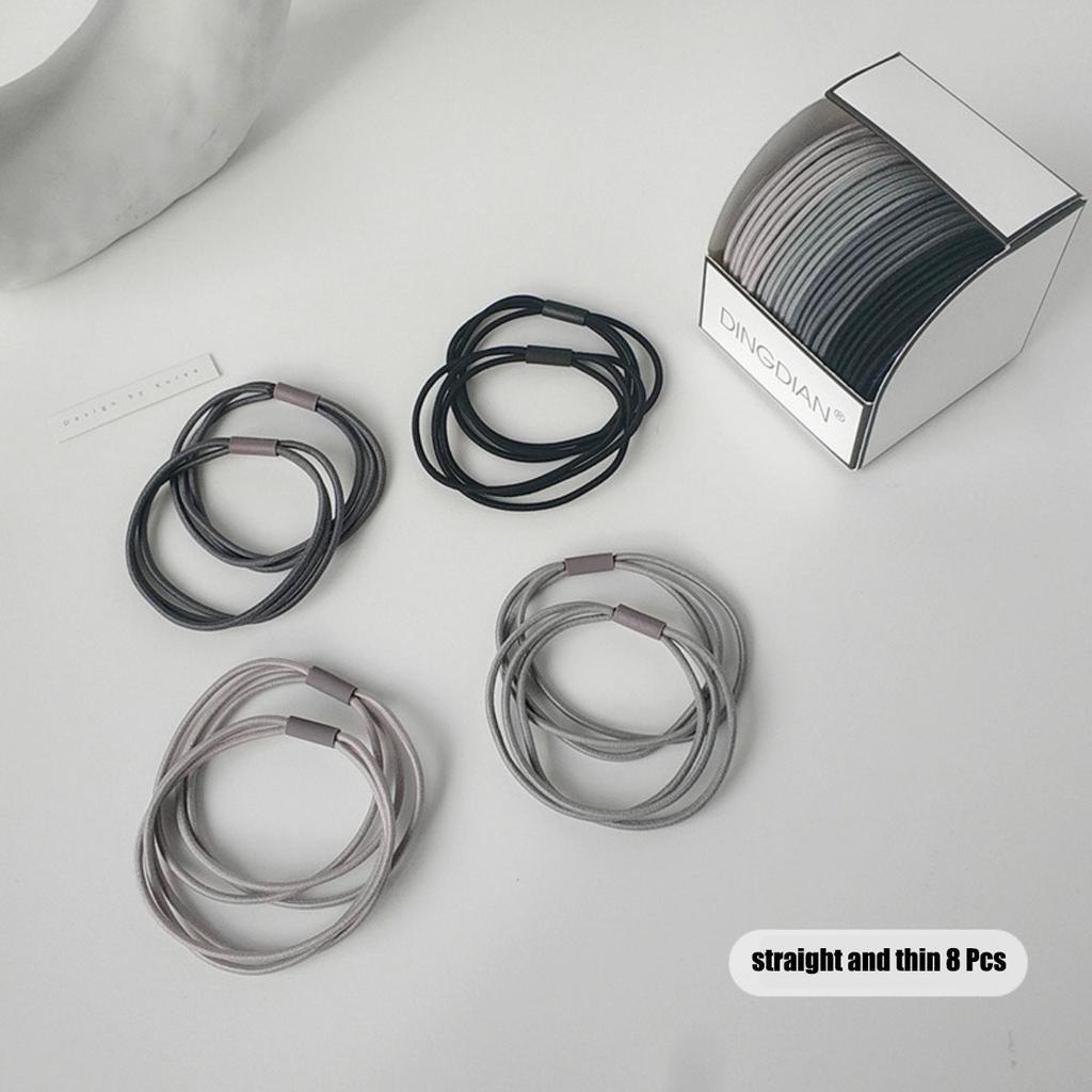 8/10/12 Pcs High-Elasticity Curly Hair Accessories Simple Basic Style Hair Bands Hair Ties for Women Girls
