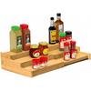 Spice Rack Organizer, 3 Tier Expandable Bamboo Spice Rack Organizer, Great for Kitchen Cabinet, Cupboard, Pantry and More-Bamboo