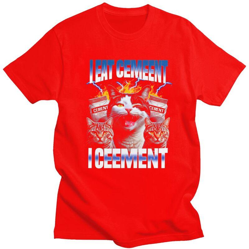 

I Ceemeent Cat Meme T Shirts Round Neck Short Sleeve 100 Cotton Sarcastic Animal Quotes TShirt Casual Loose Fit Clothing S