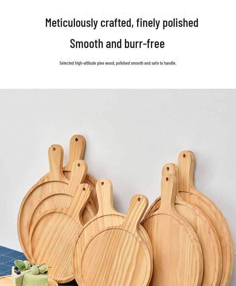 Japanese Style Round Wooden Pizza Pan and Tray