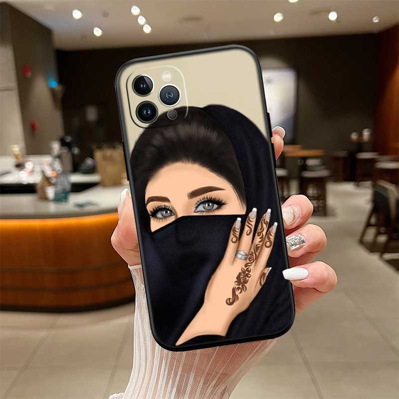 RE46 Muslim Girls Hijab Phone Case for Samsung Galaxy S20 S21 S22 Ultra FE + Plus A21S A22 A24 A25 A26 A30 A30S A31