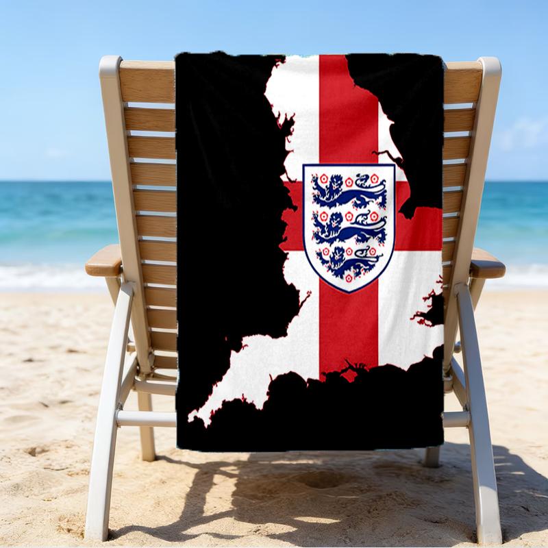 EnglFootball Crest Beach Towel - Soft, Absorbent Microfiber, Lightweight, Ideal for The Beach, Parties, Travel, Camping fan gifts
