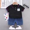 Summer Boys' Clothing Set Children's Striped Short Sleeve Top and Shorts Two-piece Set