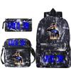 Football Player Peripheral Student Schoolbag Set, Youth Backpack Three-Piece Set