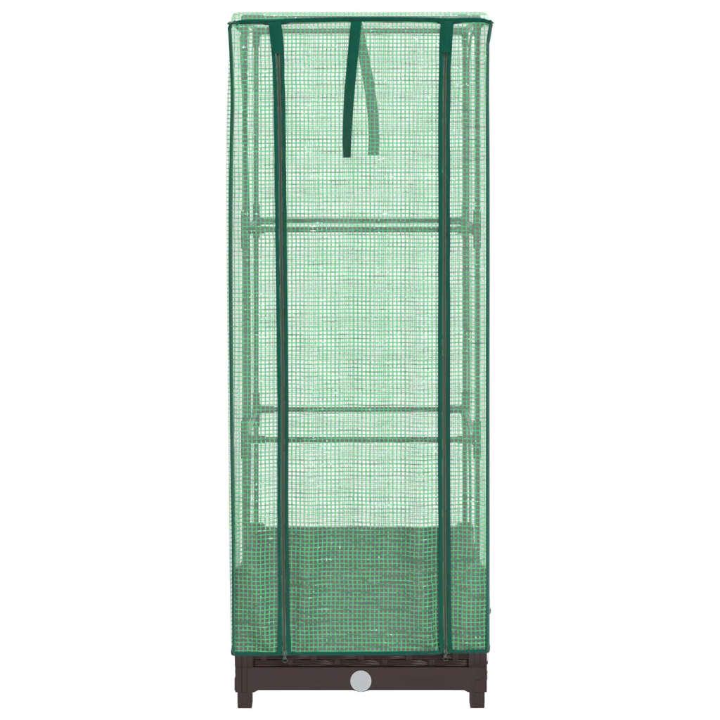 Vidaxl Raised Planter with Greenhouse, Rattan Look, 40X40X123 Cm